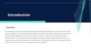 The Test Automation Pyramid Best Practices for Scalable Testing | PPTX