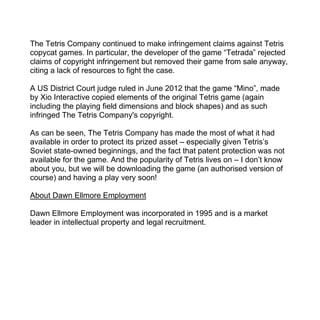 The tetris puzzle, how to stop copycat game publishers in their tracks ...