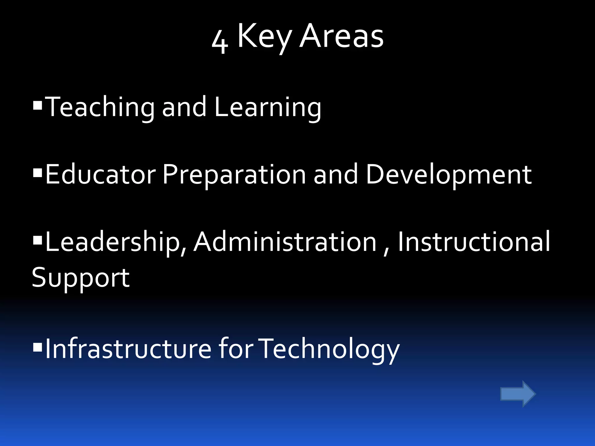 4 Key AreasTeaching and Learning