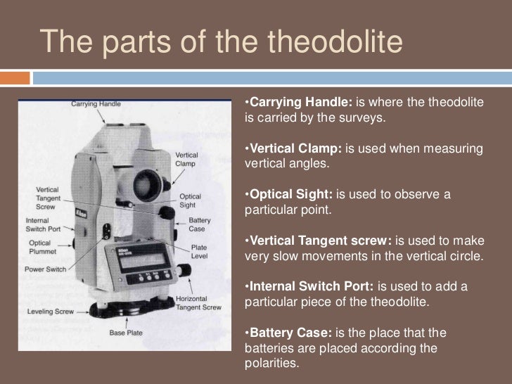 The usage of the theodolite