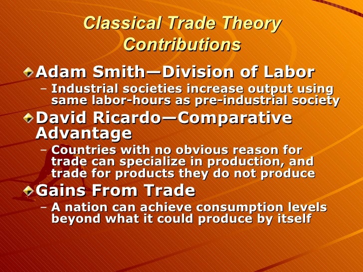 The Theories Of Trade