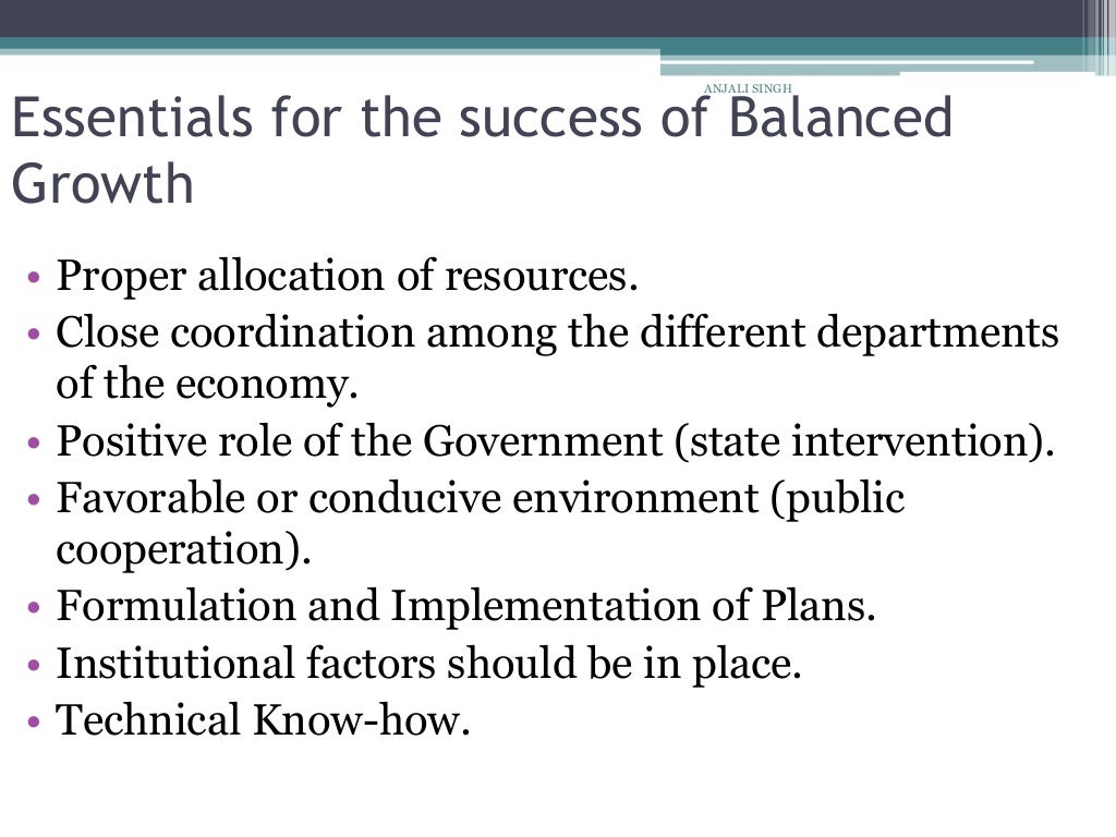 The theory of balanced growth