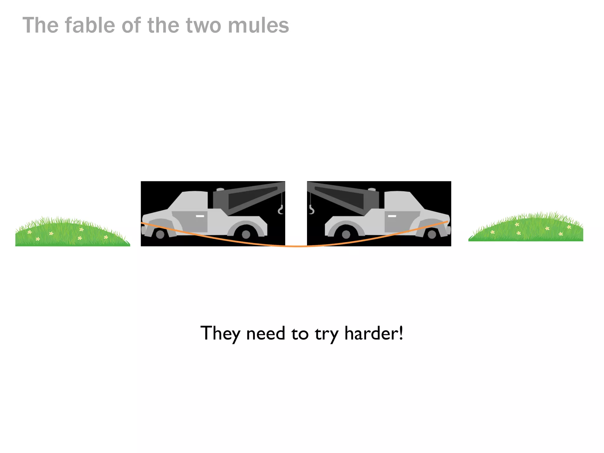 The fable of the two mules

They need to try harder!

 