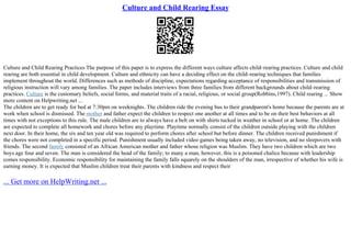 The Theory Of Child Rearing | PPT