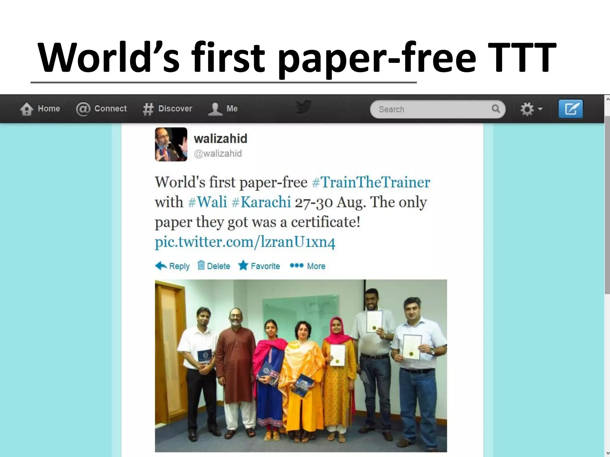 World’s first paper-free TTT

 