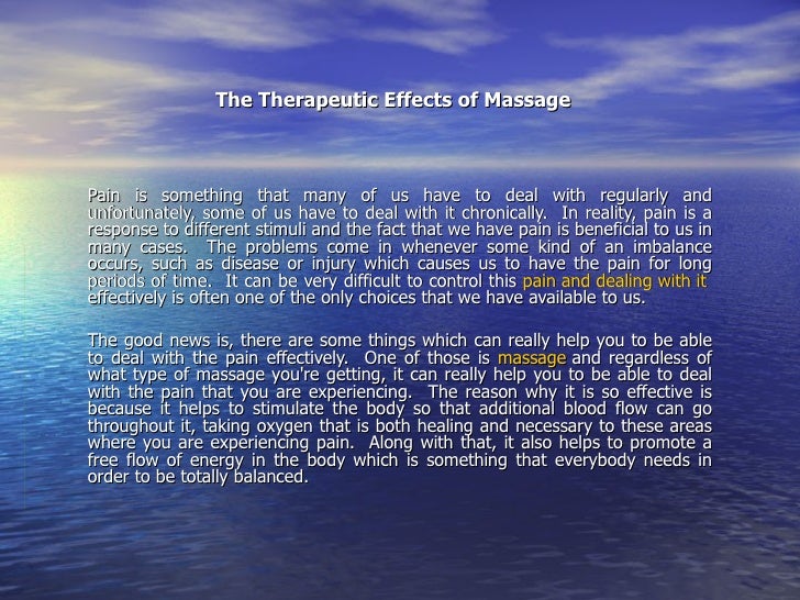 The Therapeutic Effects Of Massage