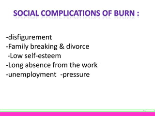 -disfigurement
-Family breaking & divorce
-Low self-esteem
-Long absence from the work
-unemployment -pressure

41

 