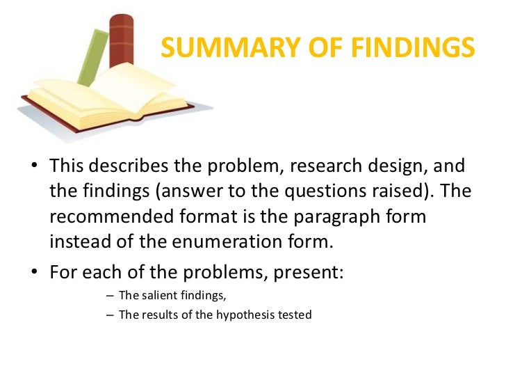 how findings are presented in the thesis