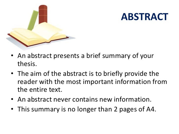 what makes a good dissertation abstract