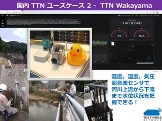 国内ユースケース国内 TTN ユースケース 3 - TTN Niigata
灯油残量センサ 灯油配送トラック
独居老人
トラッカー
GPS
 