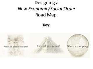Designing a
New Economic/Social Order
Road Map.
Key:
 
