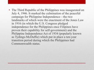The third philippine republic Slide 2
