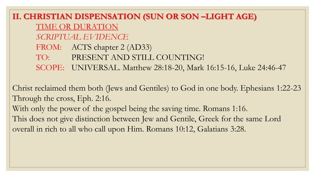 THE THREE DISPENSATIONS.pptx | Christianity | Religion & Spirituality