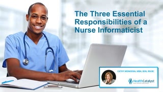 The Three Essential
Responsibilities of a
Nurse Informaticist
 