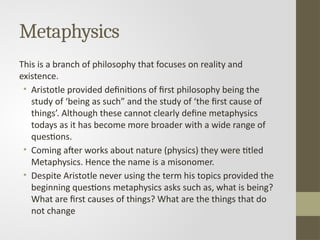 Metaphysics Definition And Examples Exploring the Three Main Branches of Philosophy: Metaphysics ...