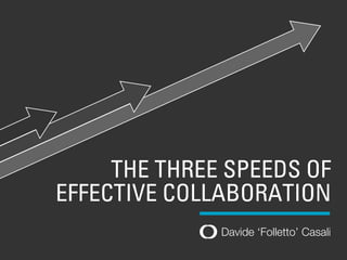 Davide ‘Folletto’ Casali
THE THREE SPEEDS OF
EFFECTIVE COLLABORATION
 