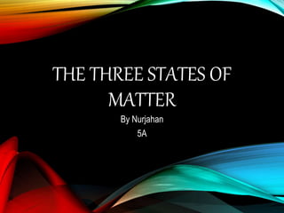 THE THREE STATES OF
MATTER
By Nurjahan
5A
 