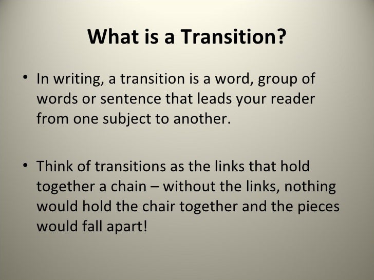 transition sentence definition