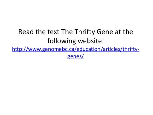 The Thrifty Gene Theory