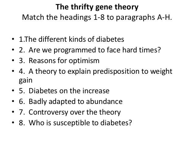 The Thrifty Gene Theory