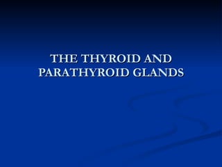 THE THYROID AND PARATHYROID GLANDS 