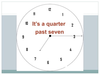 It’s a quarter  past seven 