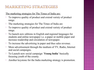 Marketing strategy of The Times of India