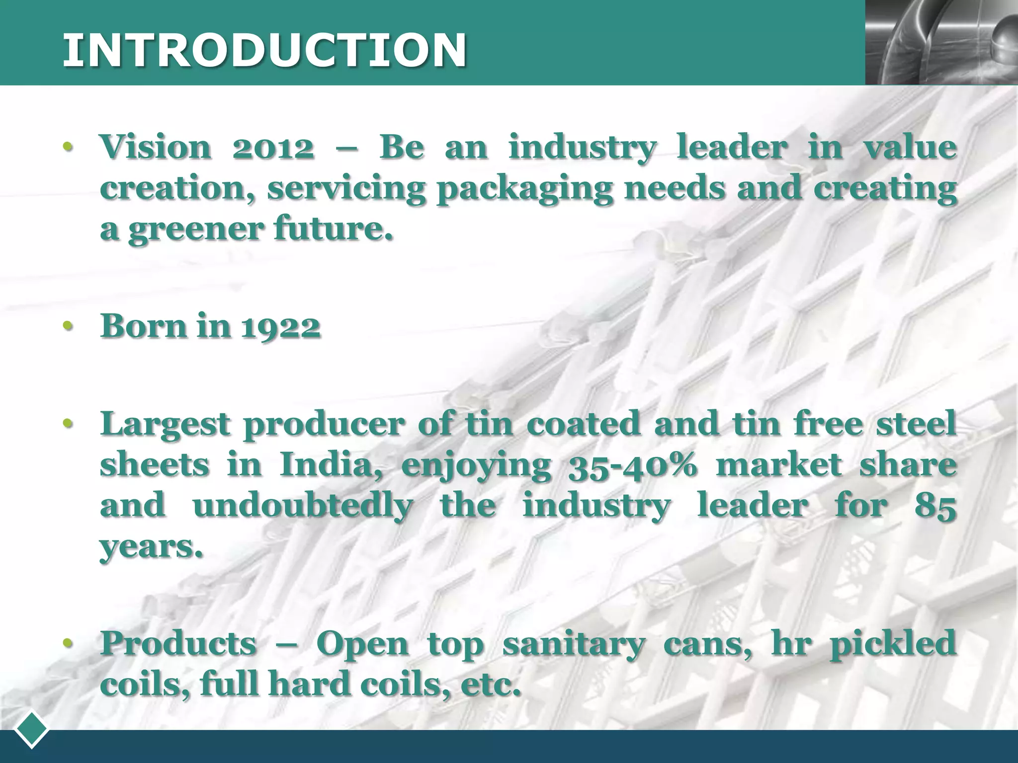 The Tinplate Company Of India | PPTX