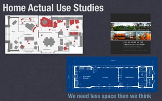 We need less space then we think
Home Actual Use Studies
 