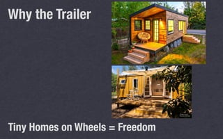 Why the Trailer
Tiny Homes on Wheels = Freedom
 