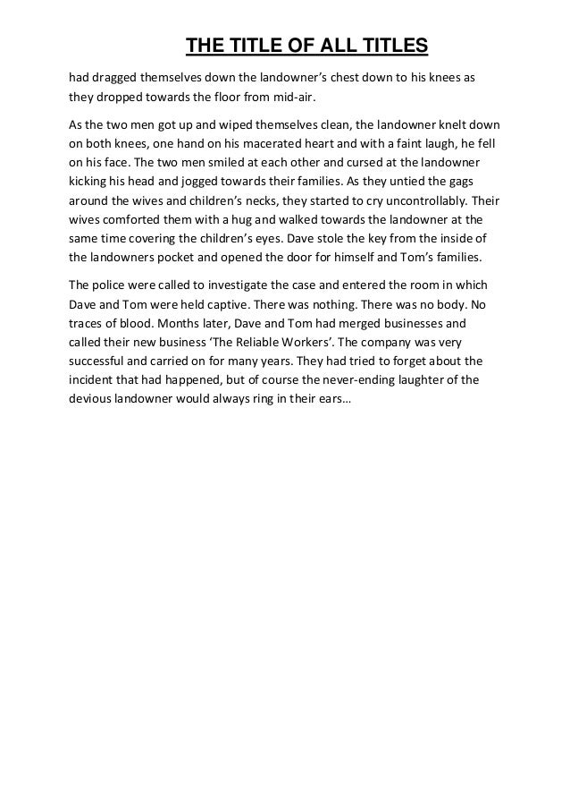 Short story titles in essays