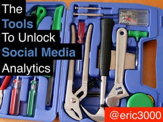 The!
Tools!
To Unlock!
Social Media!
Analytics!

@eric3000

@eric3000!

 