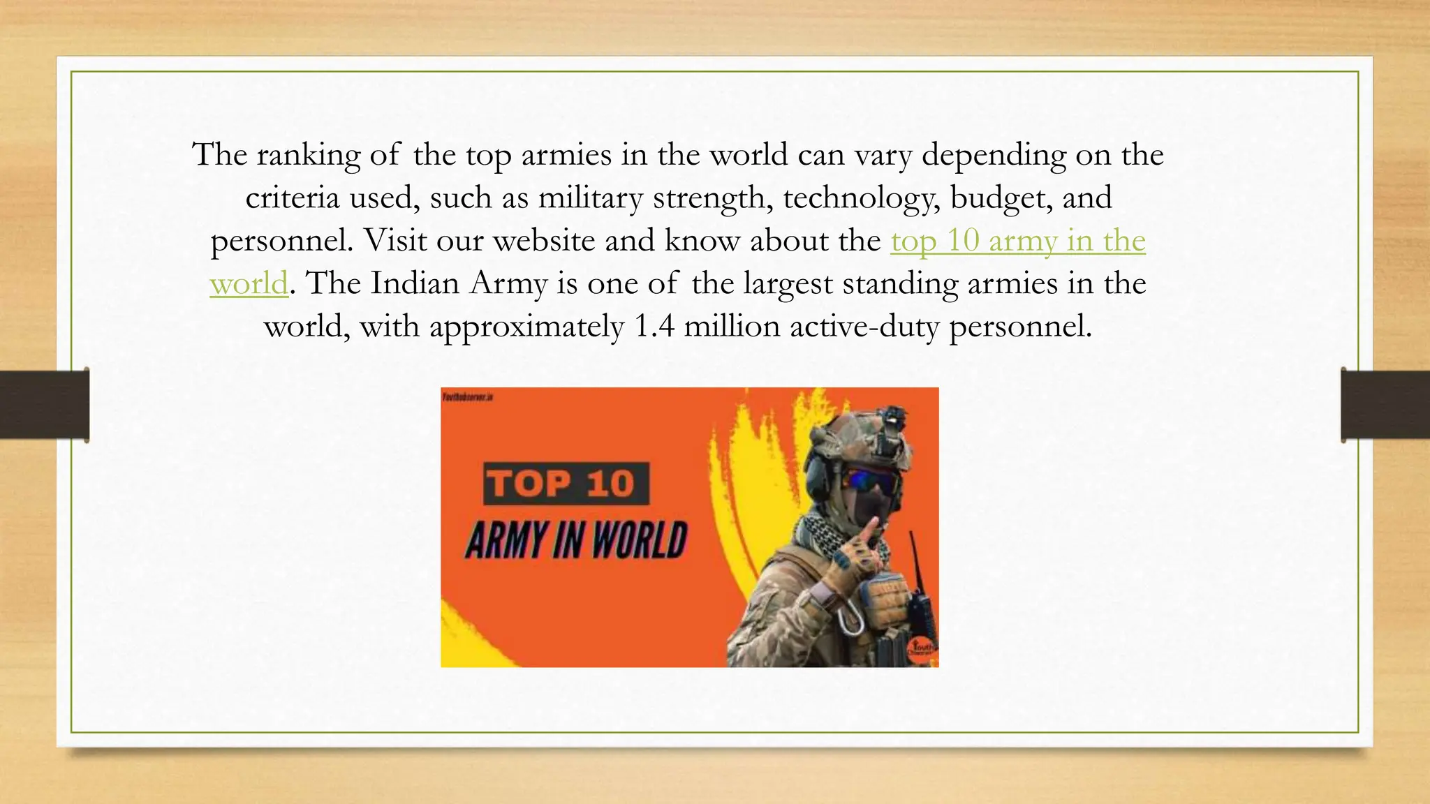 The Top 10 Army In The World Pptx The Top 10 Army In The World Pptx