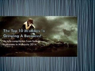 An info compilation from failing
businesses in Malaysia 2014.
 