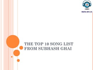 THE TOP 10 SONG LIST
FROM SUBHASH GHAI
 
