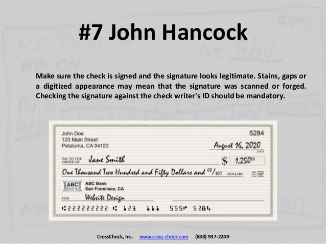 The Top 10 Tips To Spot A Fake Check
