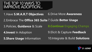 The Top 10 Ways To Improve Office 365 & SharePoint Adoption - Collab365 ...
