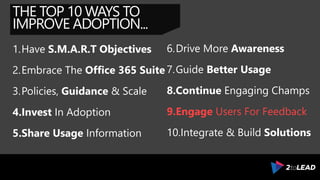 The Top 10 Ways To Improve Office 365 & SharePoint Adoption - Collab365 ...