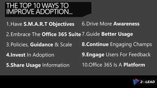 The Top 10 Ways To Improve Office 365 & SharePoint Adoption - Collab365 ...