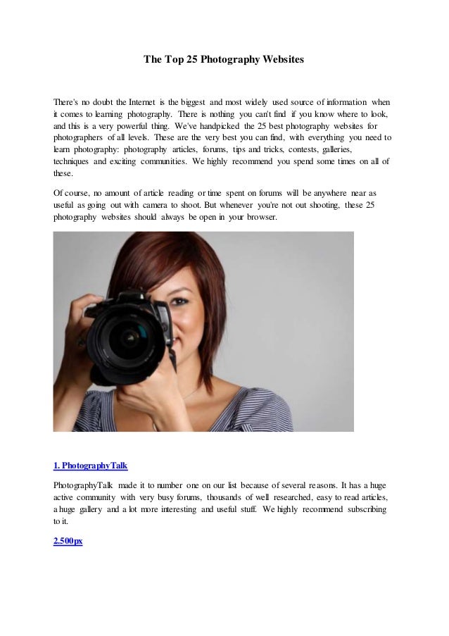 The top 25 photography websites