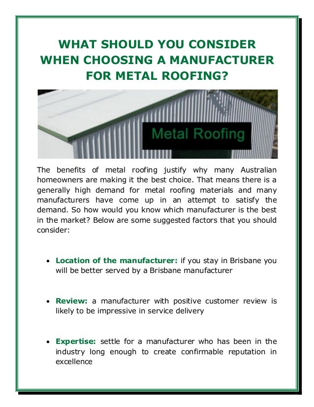 The top 3 manufacturers for metal roofing brisbane