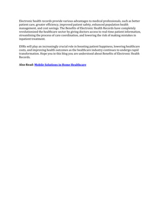 Top 5 Benefits of Electronic Health Records | The Lifesciences Magazine ...