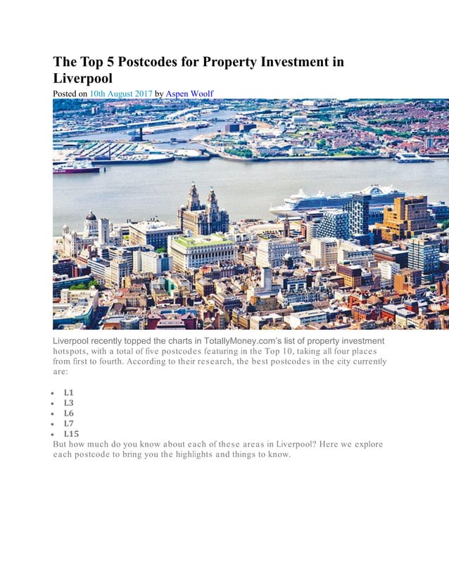 The Top 5 Postcodes for Property Investment in Liverpool - Aspen Woolf ...