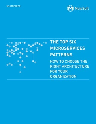 1
THE TOP SIX
MICROSERVICES
PATTERNS
HOW TO CHOOSE THE
RIGHT ARCHITECTURE
FOR YOUR
ORGANIZATION
WHITEPAPER
 
