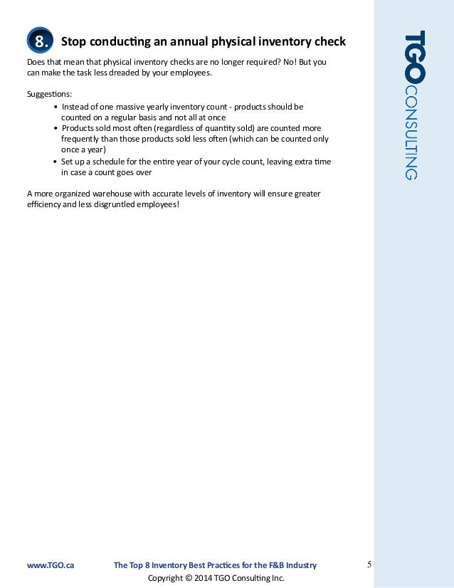 The Top 8 Inventory Best Practices for the Food and Beverage Industry