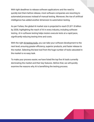 Ai Testing Tools Breakdown Which One Is Right For Your Qa Needs Pdf