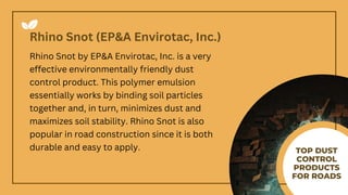 The Top Dust Control Products for Road Construction Projects. | PDF