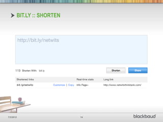BIT.LY :: SHORTEN




7/3/2012                   14
 