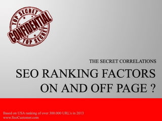 The top secret seo ranking factor correlation