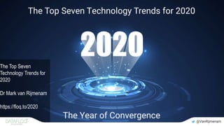 The Top Seven
Technology Trends for
2020
Dr Mark van Rijmenam
https://floq.to/2020
 